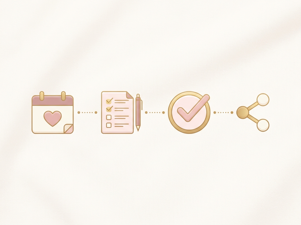 Four-step process for generating a personalized wedding checklist