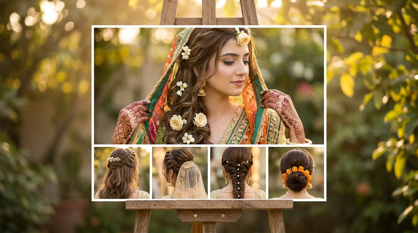 Mehndi Hairstyles Loose Romantic Ready to Dance