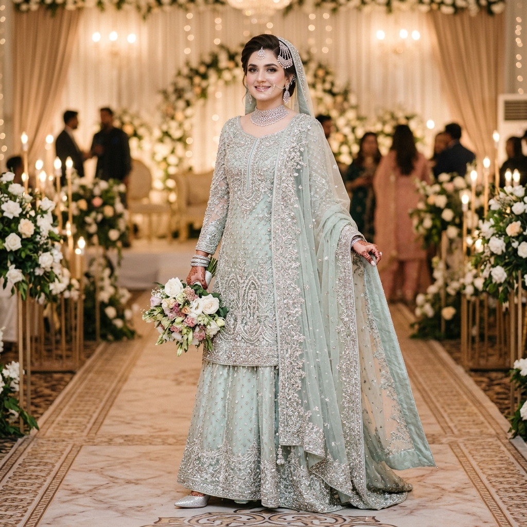 Modern Pakistani Walima Bridal Outfit
