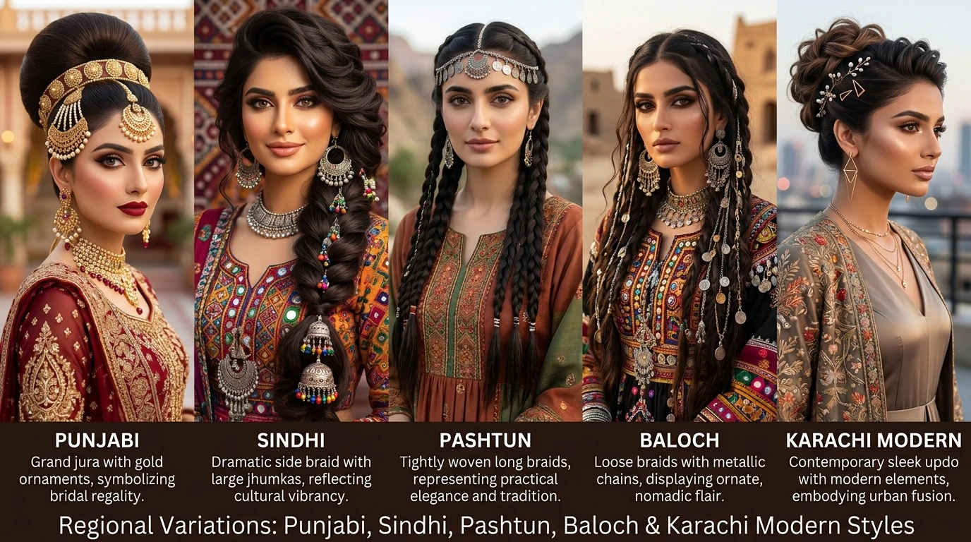 Regional Variations Pakistani Wedding Hairstyles
